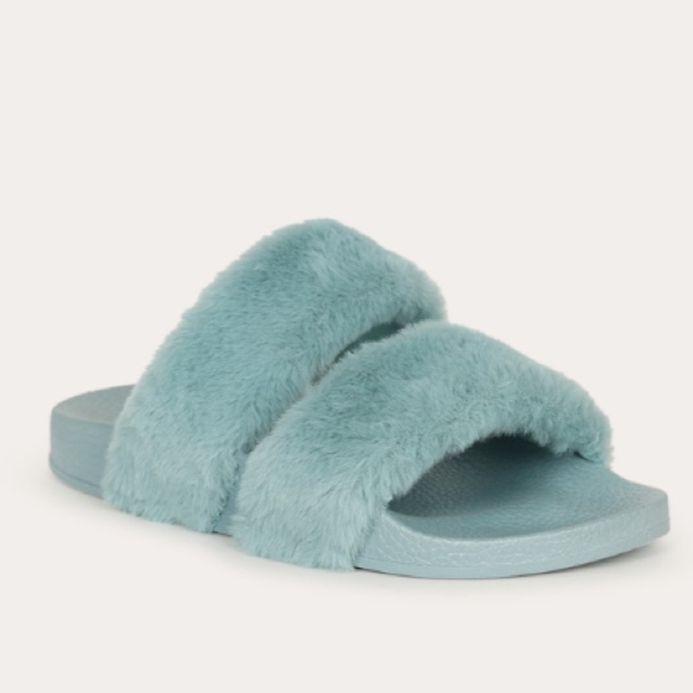 BAMBOO SAGE FUR SLIDES - Picture 2 of 4